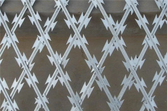 800mm 1200mm Galvanized Razor Wire Fence Cross Razor Barbed Wire Fence